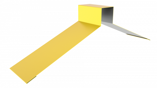 Фигурный конек 150х150х2000  RAL 1018 (цинково-желтый) полимерное покрытие
